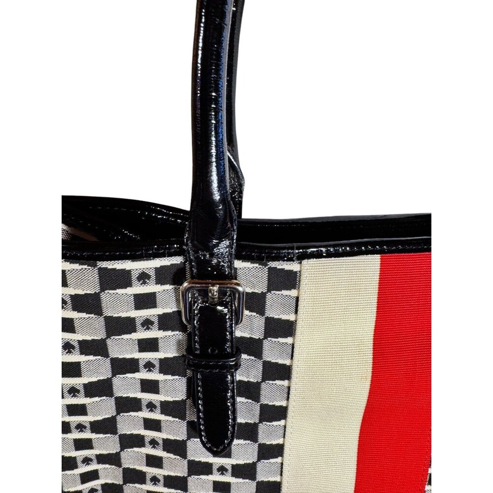 Kate Spade Black and White Shoulder Bag with Red Stripe - Picture 13 of 15